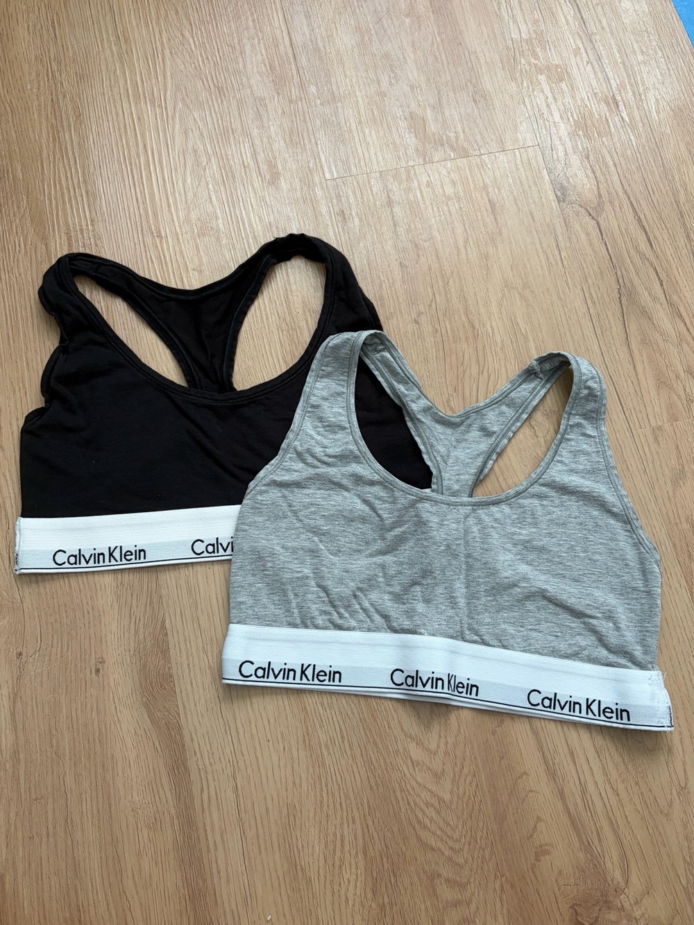 Calvin Klein 2-Pack Racerback Bralette - Black & Grey